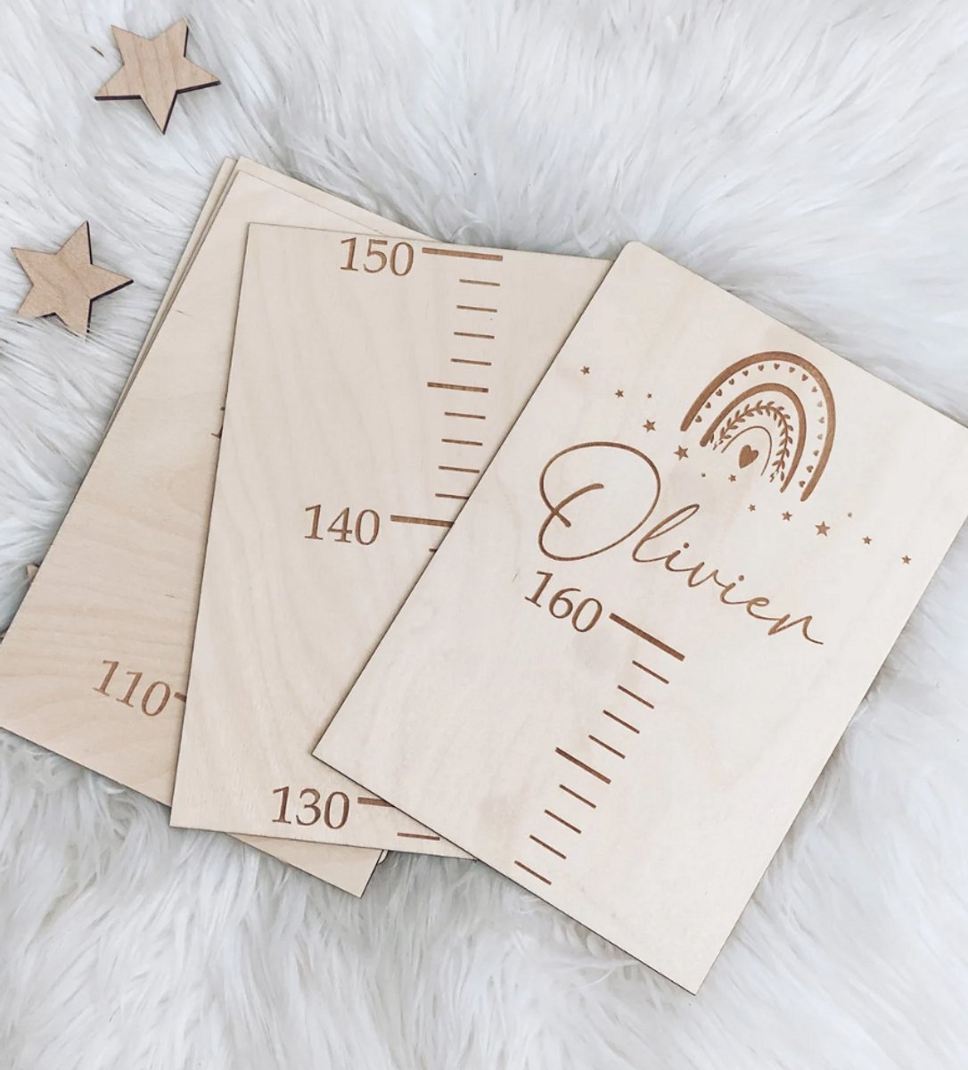 Regenboog groeimeter met naam, gepersonaliseerde lengtemeter, houten meetlat voor kinderen met naam voor de kinderkamer, op maat gemaakte hoogtemeting/gepersonaliseerde regenboog groeimeter voor kinderkamer/ babykamer/wanddecoratie
