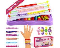 Boncy® Armbandjes Maken Set - Knutselen Meisjes - Creatief Speelgoed - Knutselkoffer - Kralen & Bedels Set voor Meisje en Jongen - Knutseldoos Knutselpakket 4 5 6 7 8 10 12 jaar - Knutselbox Knutsel koffer Touw Maker met Knopen en Kraaltjes