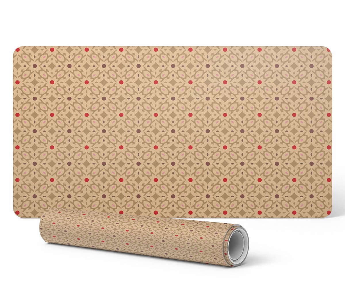 Antislip muis- en toetsenbordmat, retro bloemenpatroon, 120x60 cm