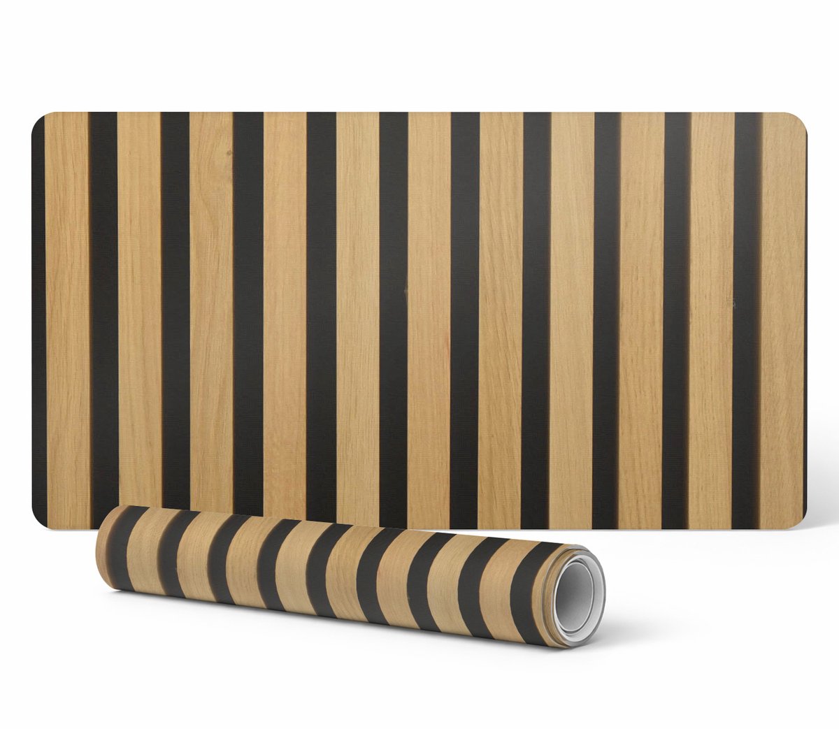 Antislip gaming muismat met verticale houten strepen, 90x45 cm