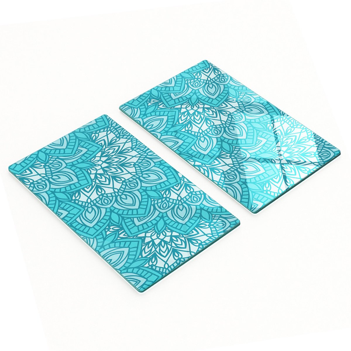 Multifunctionele decoratieve glazen borden met bedrukte ornamenten 2x30x52 cm