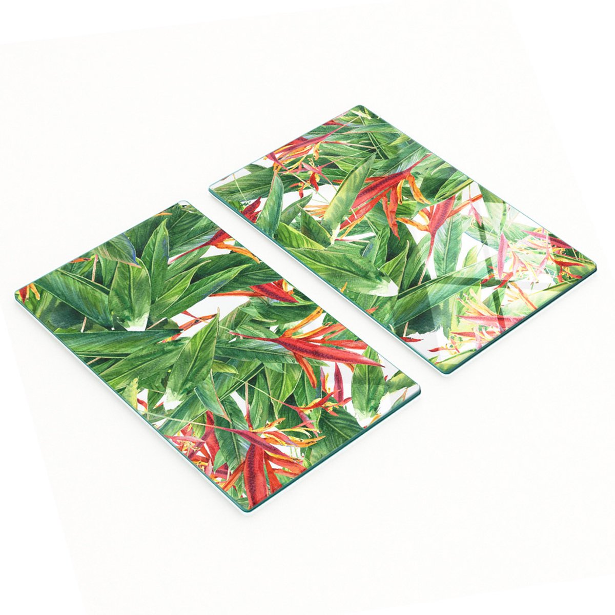 Decoratieve snijplanken van gehard glas met bloemenpatroon, 2x30x52 cm