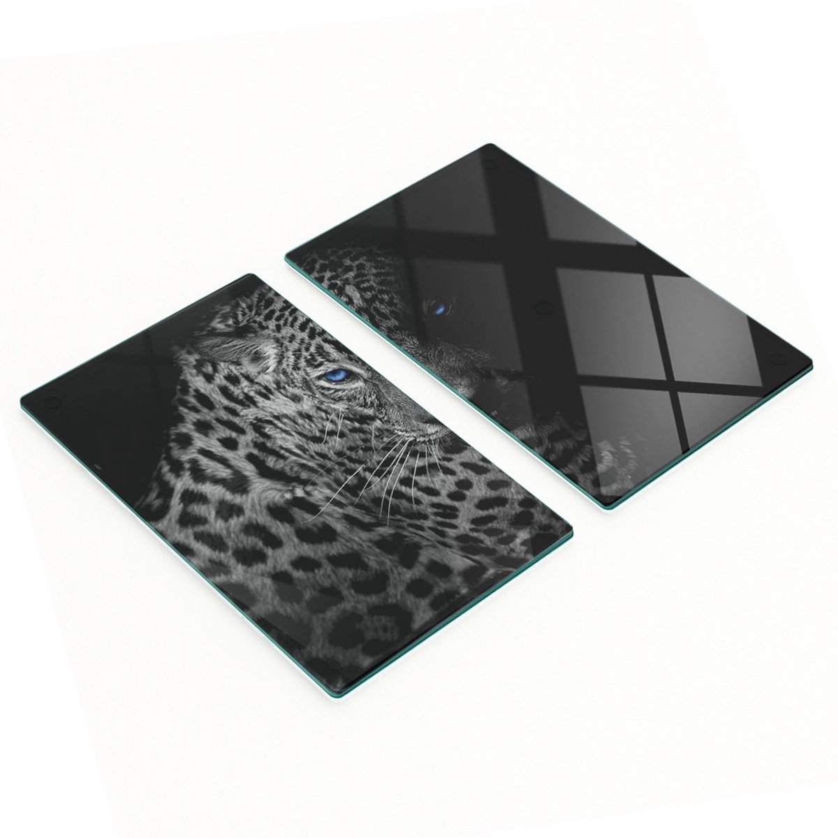 Decoratieve glazen snijplanken voor in de keuken met luipaardprint, 2x30x52 cm