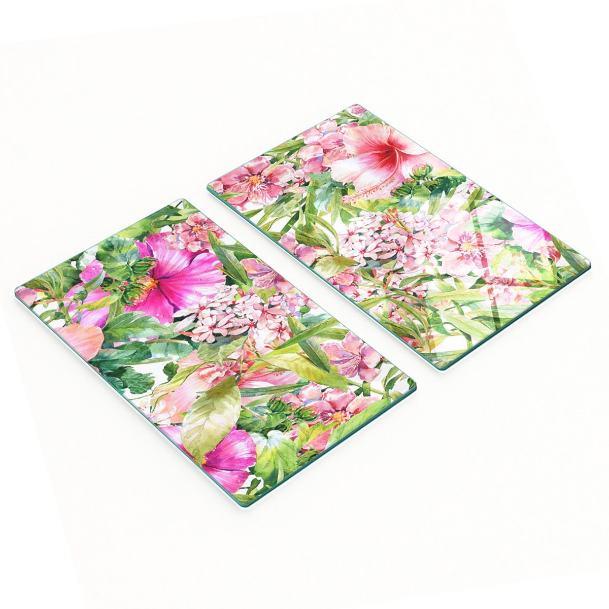 Decoratieve glazen snijplanken met bloemenpatroon, 2x30x52 cm