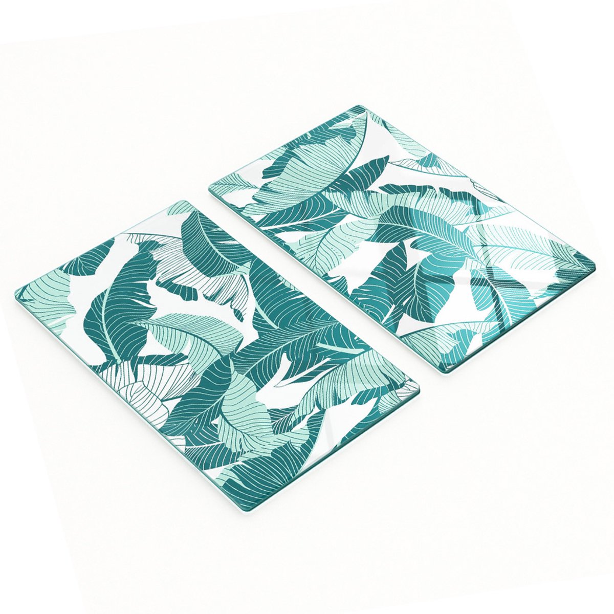 Multifunctionele decoratieve glazen borden met palmprint 2x30x52 cm