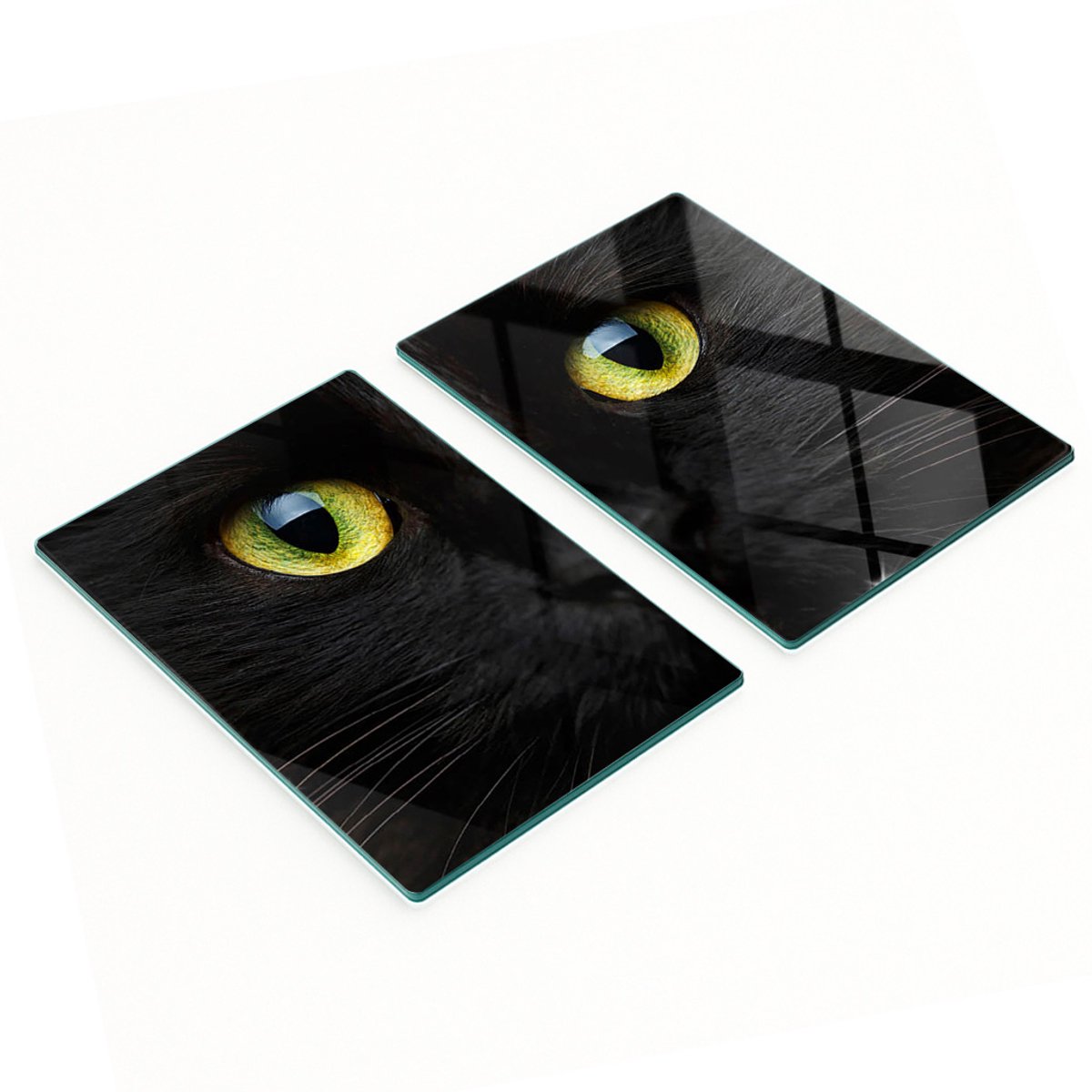 Decoratieve glazen snackplanken met kattenoogmotief, 2x40x52 cm