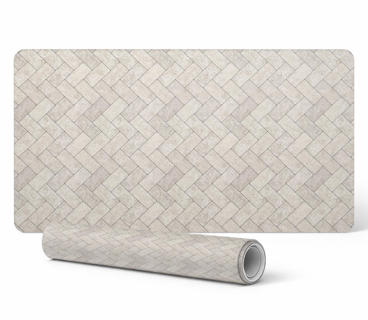 Moderne vinyl toetsenbordmat met visgraatpatroon, 90x45 cm