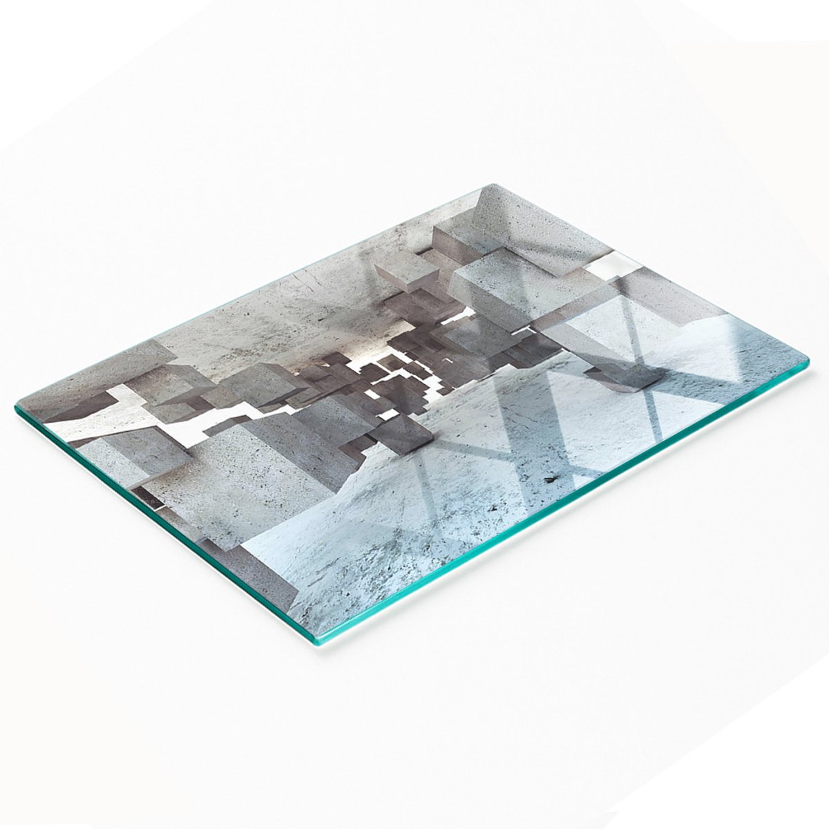 Decoratieve snij- en serveerplank voor glas, kubisch beton, 80x52 cm