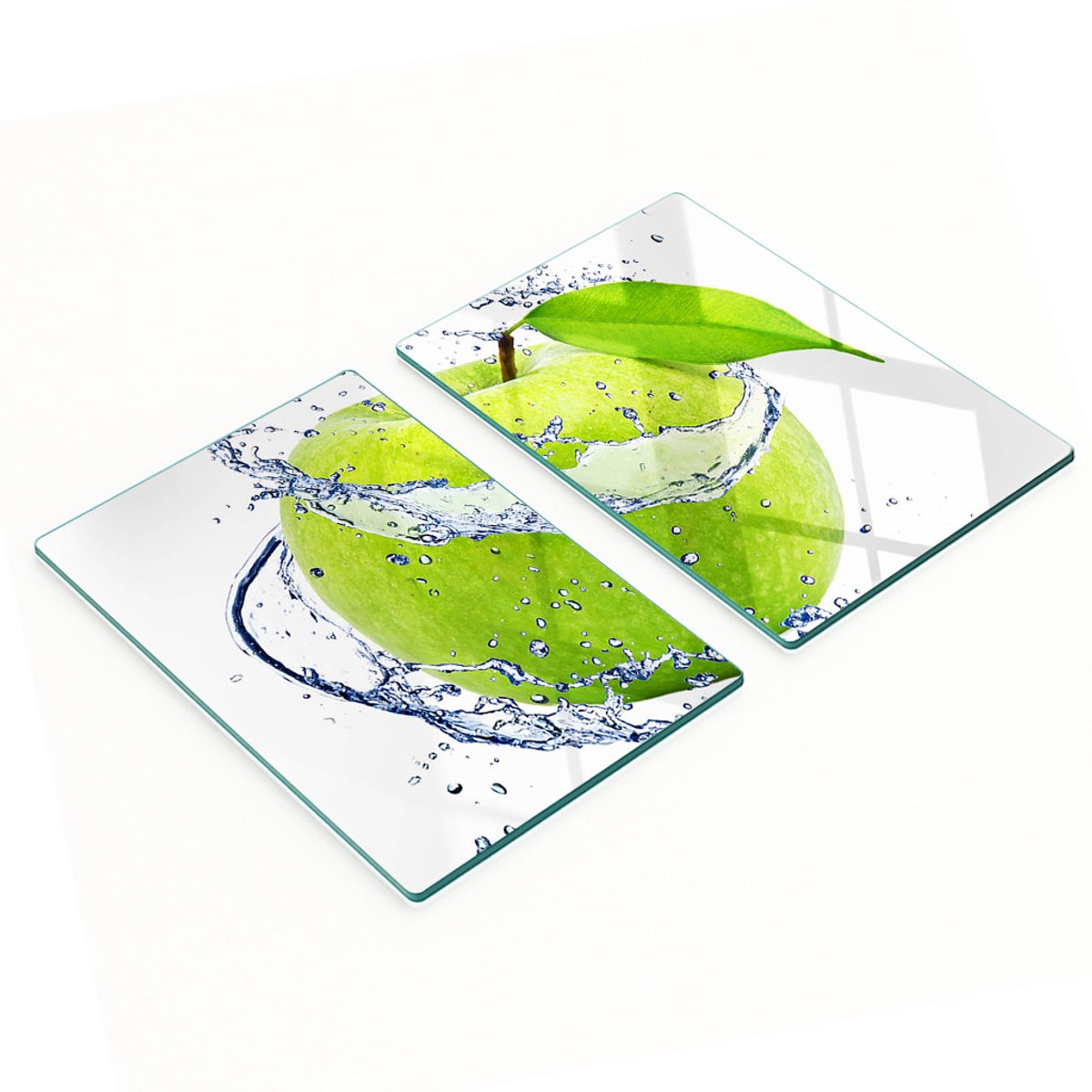 Decoratieve glazen snijplanken voor in de keuken, appelgroen, 2x40x52 cm