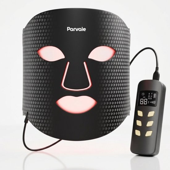 PARVALE® Led Gezichtsmasker - Collageen & Led Masker - Infraroodlamp - Rood Licht Therapie - Infraroodtherapie - Red Light Therapy - Led Face Mask