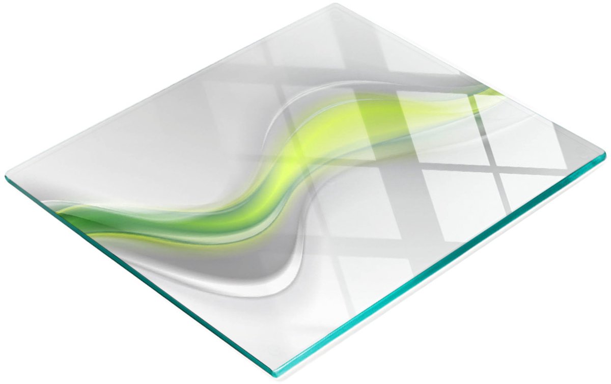 Gehard multifunctioneel decoratief bord van glas met abstract golfpatroon, 60x52 cm