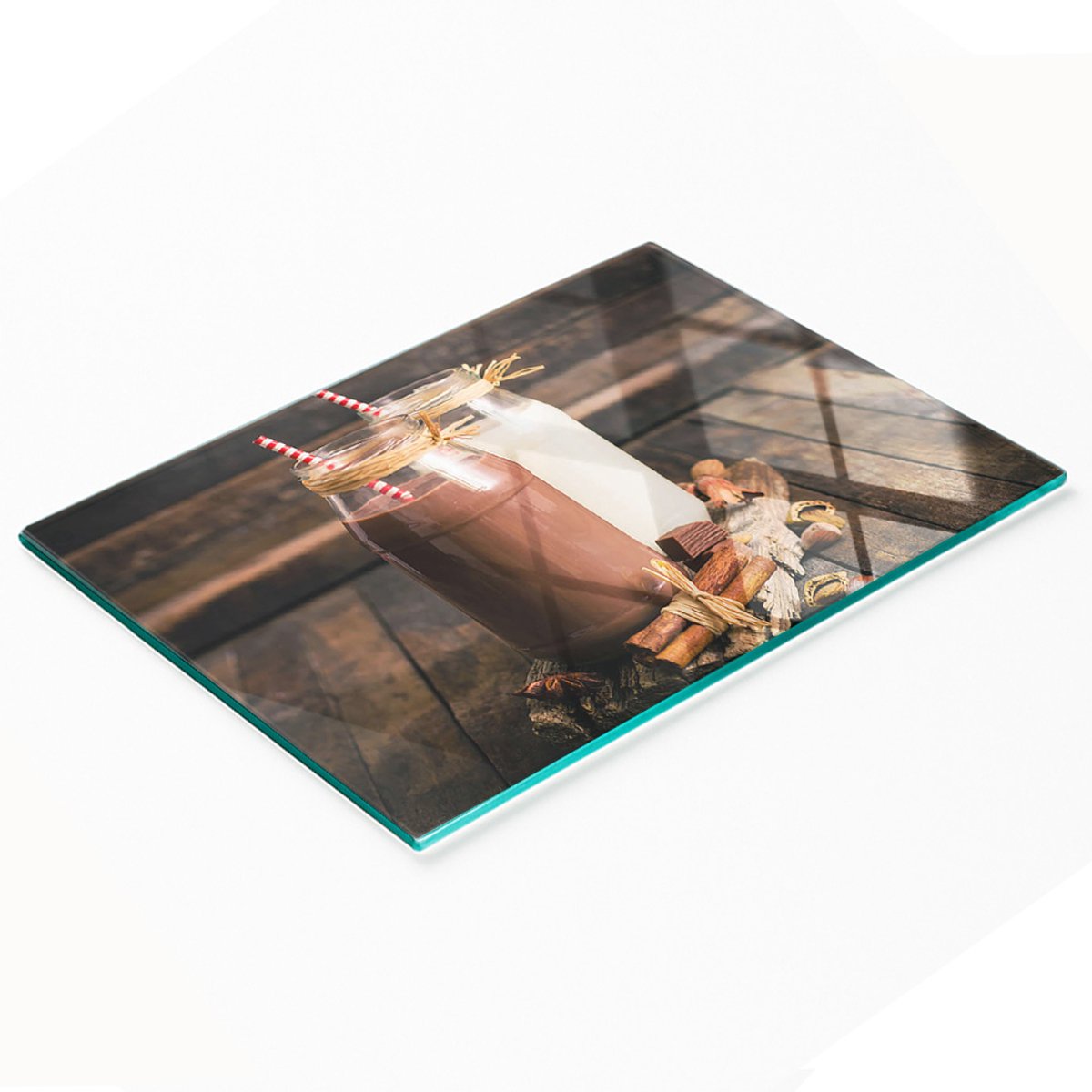 Multifunctioneel decoratief glazen bord voor cocktails in glazen, 80x52 cm