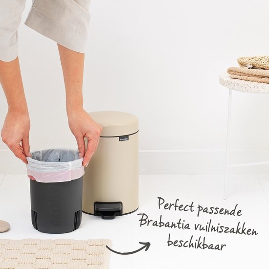 Brabantia NewIcon Prullenbak - 3 liter - Badkamer - Soft Beige