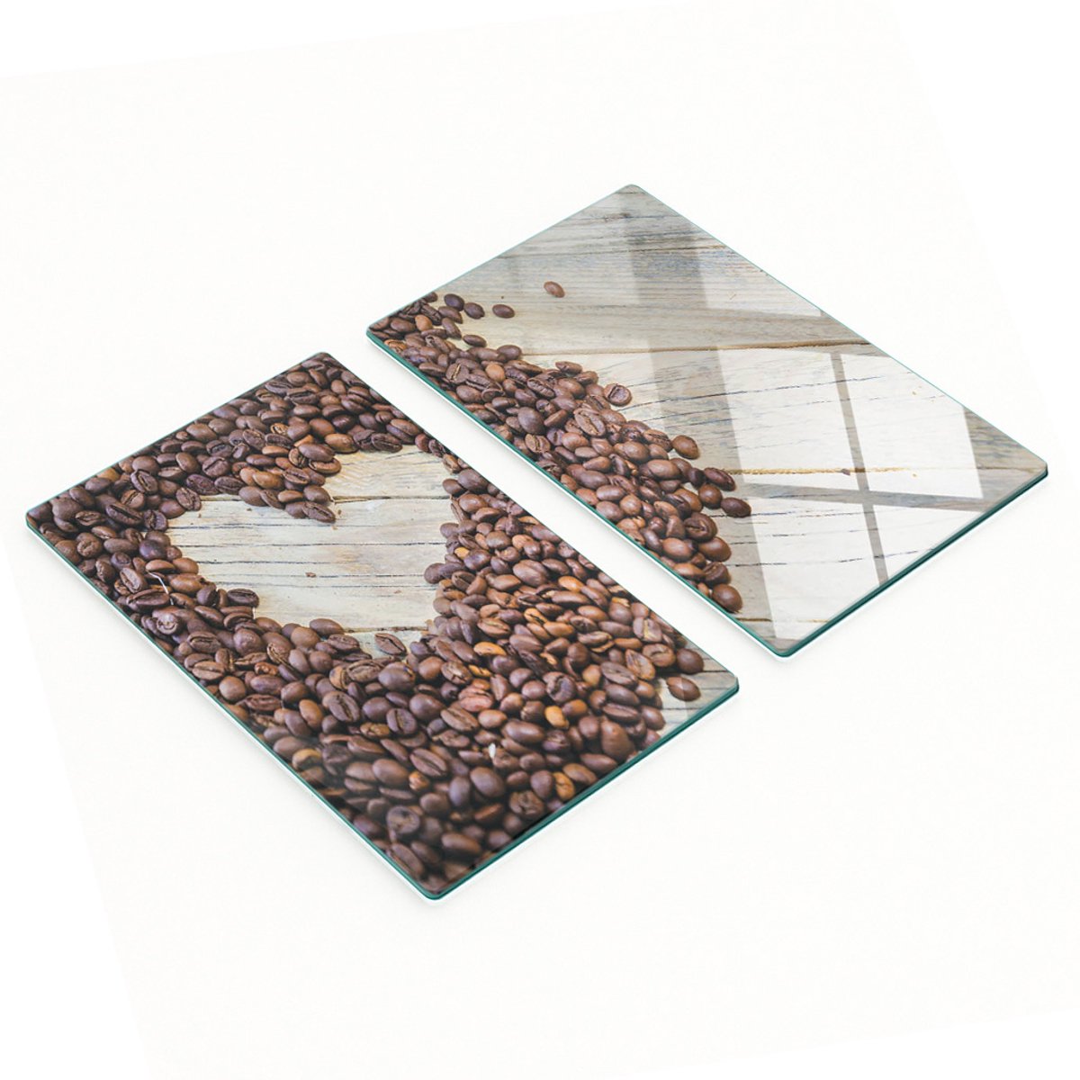 Multifunctionele decoratieve glazen koffieplank in hartvorm 2x30x52 cm
