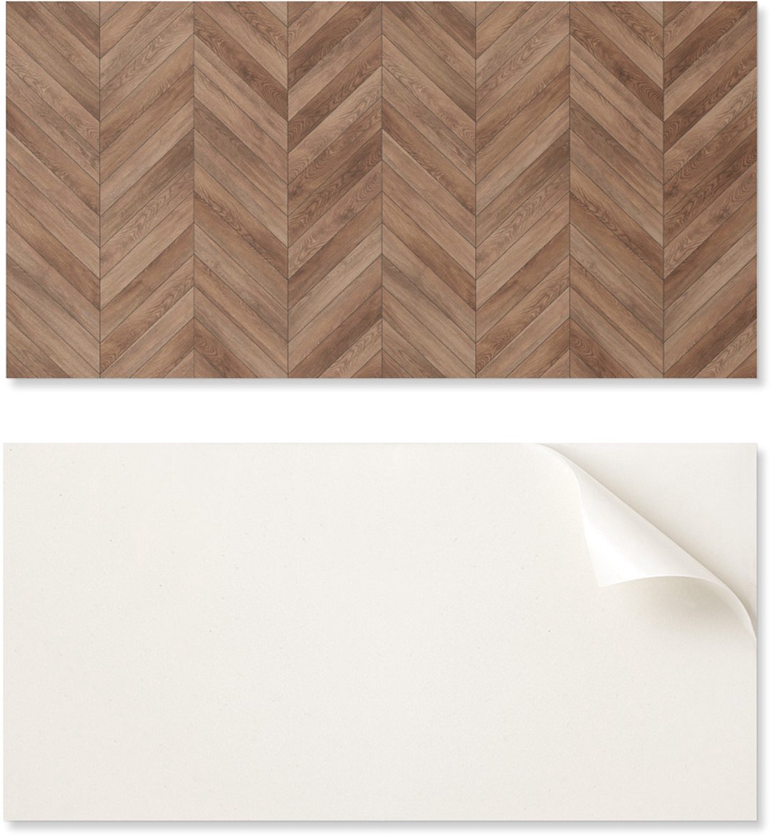 Verpakking vinyltegels met decoratie voor keuken of badkamer, visgraatpatroon, 6x60x30 cm