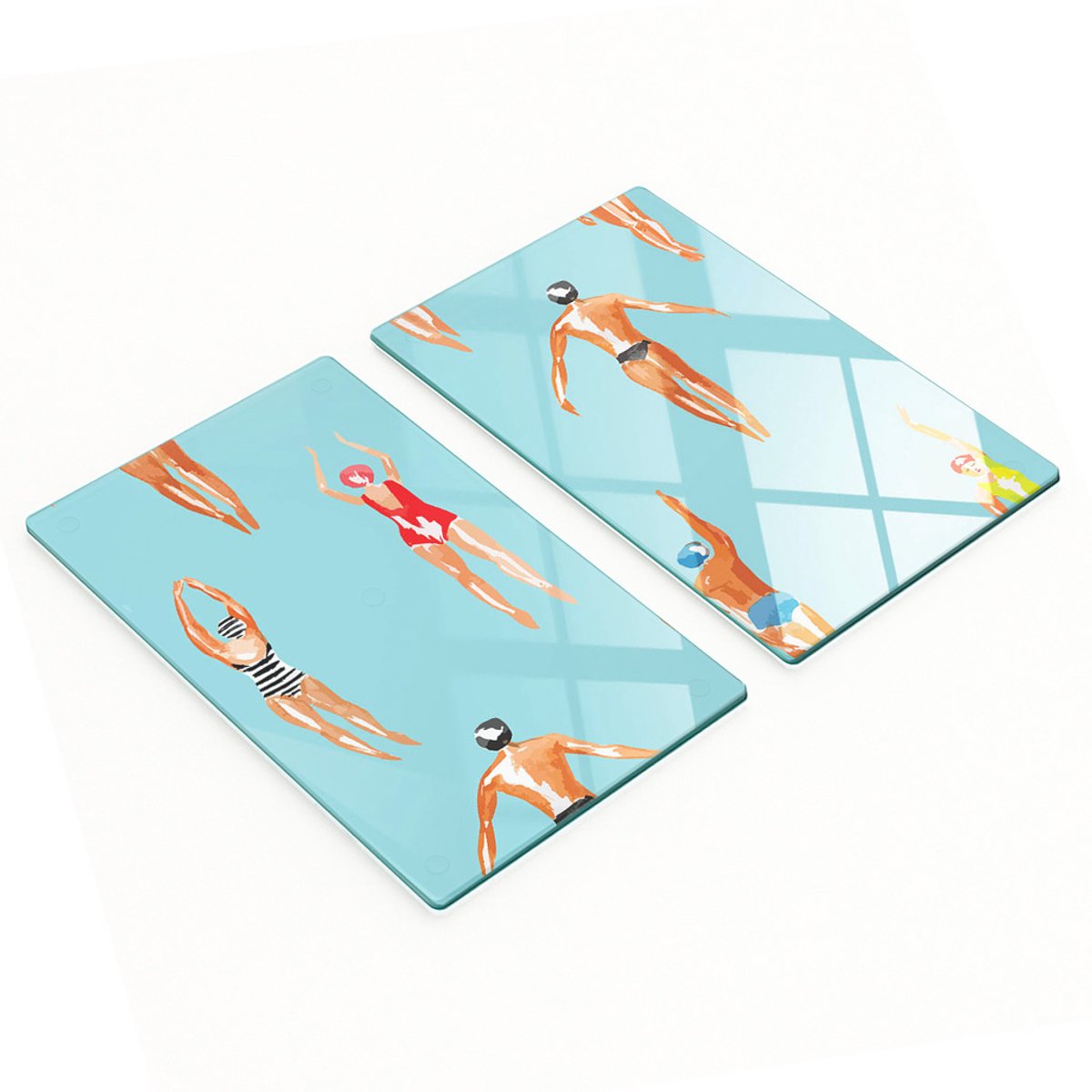 Decoratieve snijplanken van gehard glas in vintage stijl, 2x30x52 cm