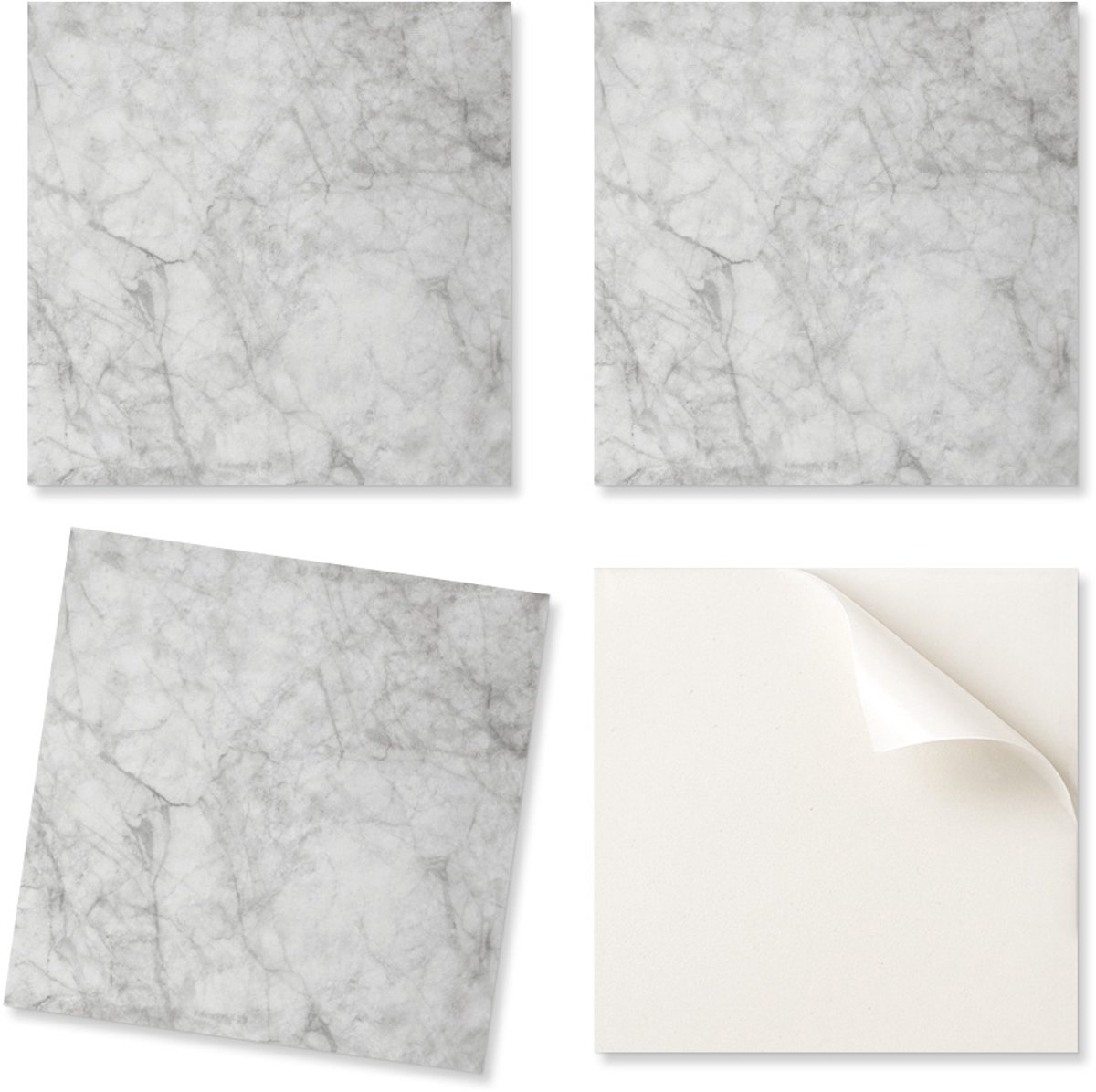 Set PVC-tegels met een patroon voor de woonkamer, zelfklevend, marmerpatroon met aderen, 20x20x20 cm
