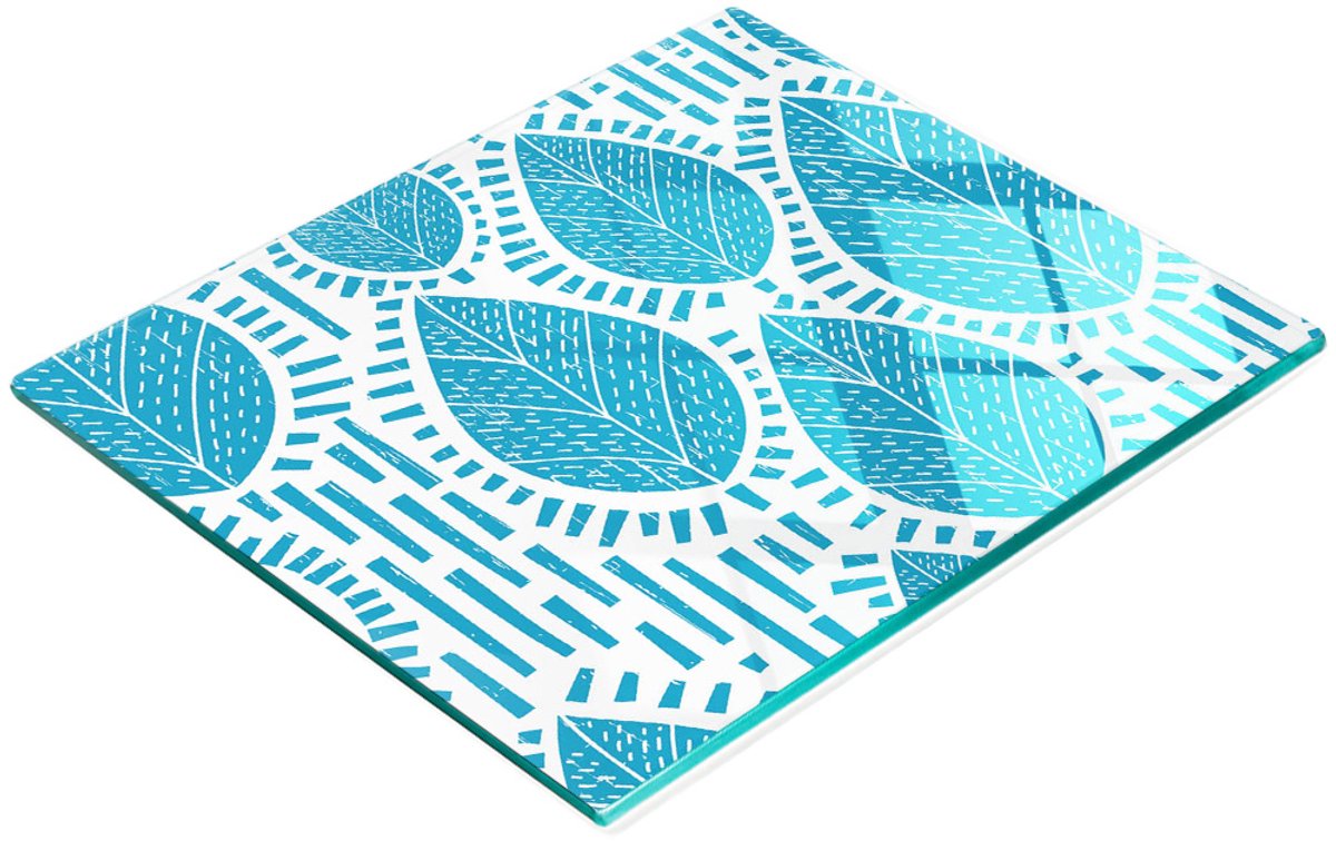 Decoratieve glazen snijplank met retro boommotief, 60x52 cm