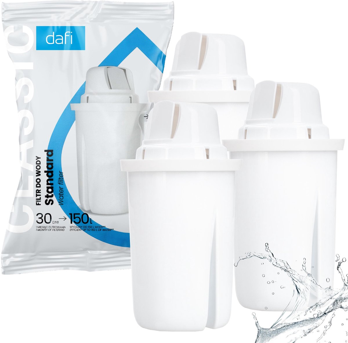 Dafi Classic Waterfilter Cartridge – 3 Stuks – Waterfilterpatronen voor Kraanwater – Geschikt Waterfilter voor Dafi Crystal, Mila, Astra