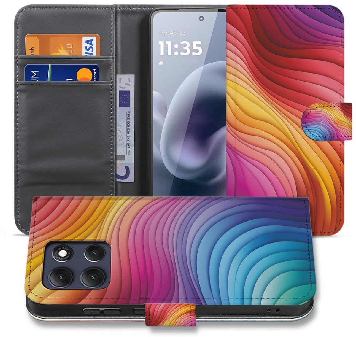 Book Case Regenboog Voor Motorola Moto G86 Plus