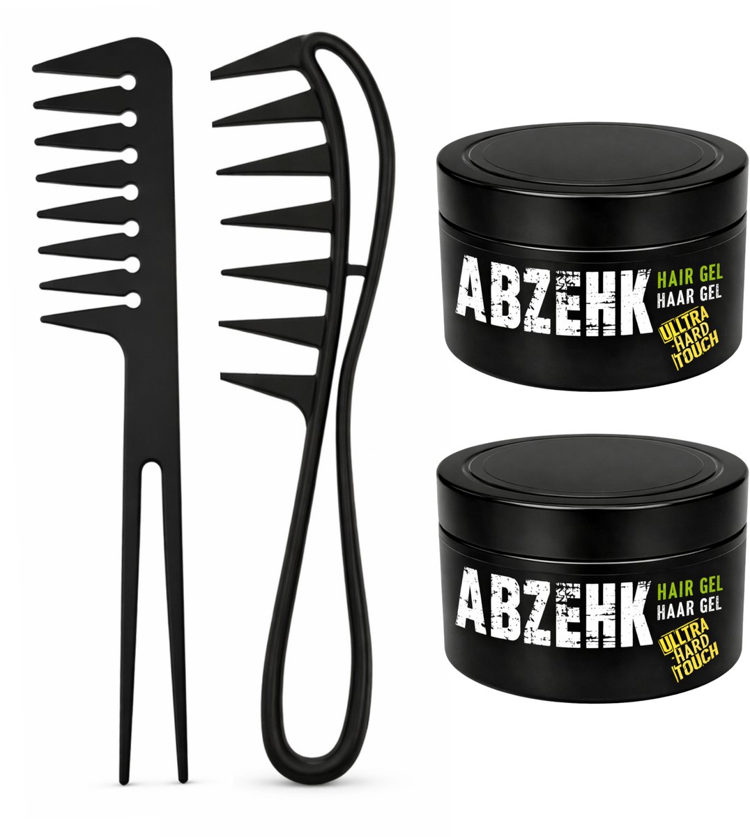 Haargel - Ultra Hard Touch - Geel - 300ml - Abzehk - Met Styling Kam - Haarstylingtools