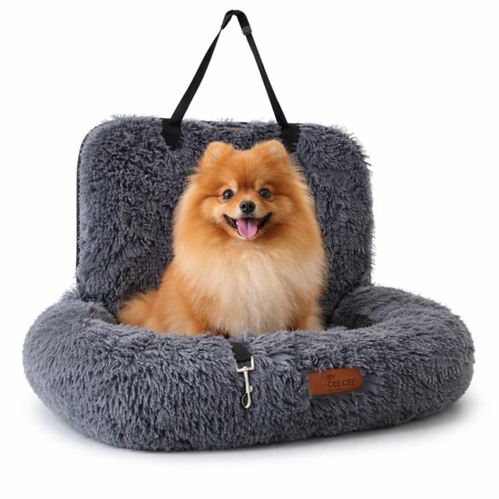 By Cee Cee Panier pour chien auto – Panier auto pour chien - Panier auto chien - Siège auto chien - Aussi siège passager - Gris - Taille S - Oscar