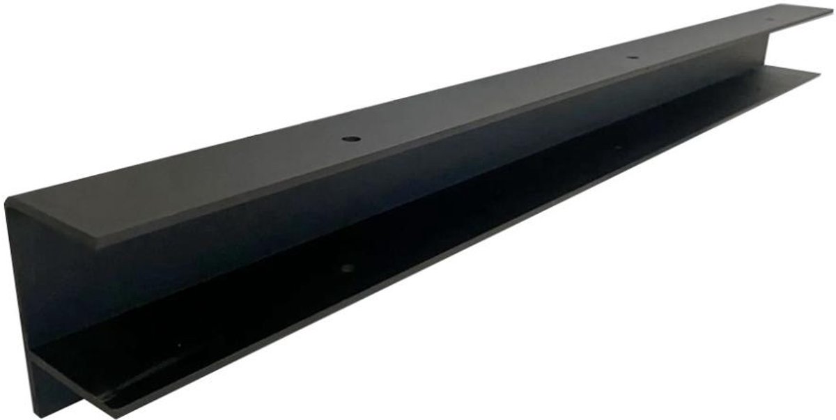 FLE - Massief stalen u-vorm muurbeugel zwart lengte 60 cm en hoogte 5 cm