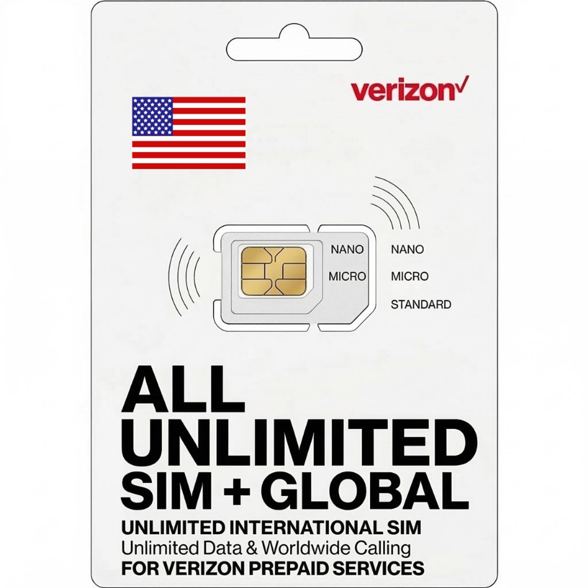 Verizon - 30 dagen - Unlimited Internet en Internationaal bellen in Amerika - Beste netwerk in Amerika USA