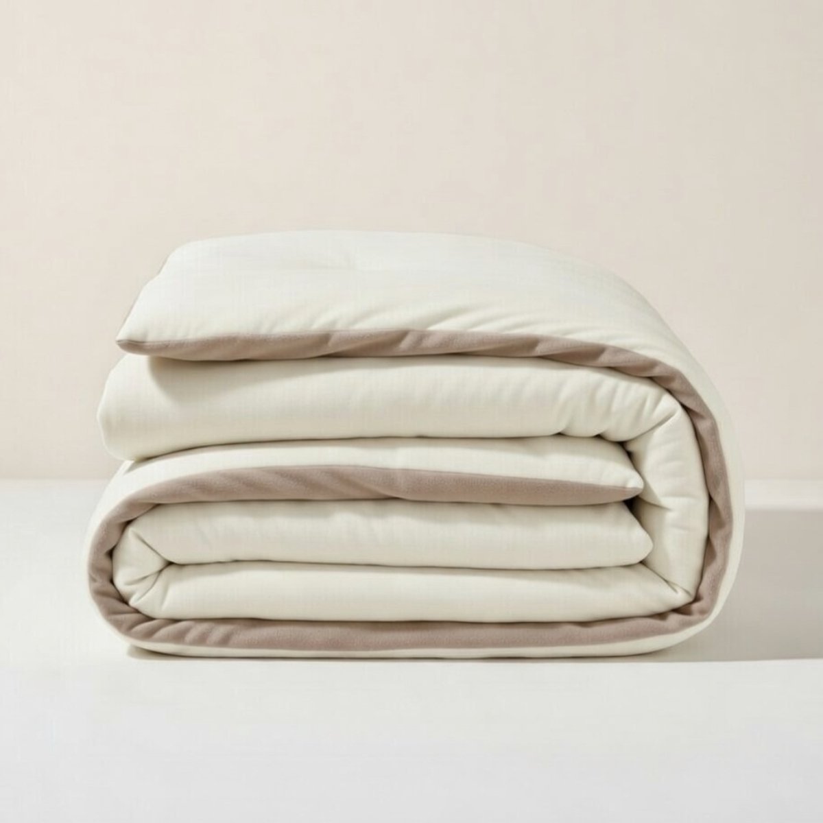 Y-NOT – Dekbed Zonder Overtrek 140x200 – Jersey Flanel – All Season – Zacht & Wasbaar – Taupe/Creme