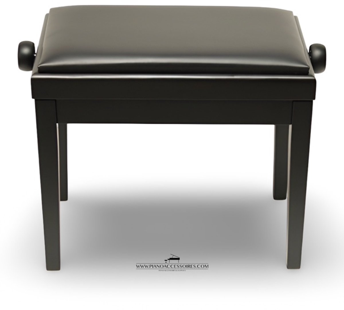 Pianobank GPPD Model 3 Zwart Mat, zwarte skai-zitting