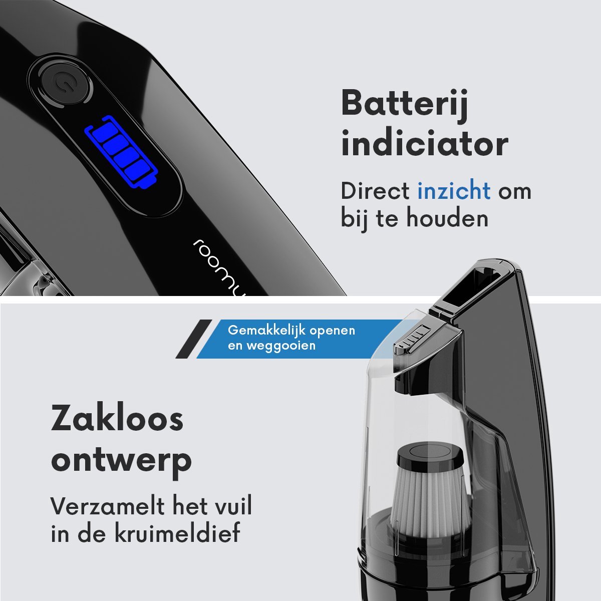 Kruimelzuiger 5500 Pa Snoerloos met HEPA Filter en 3 - afbeelding 3