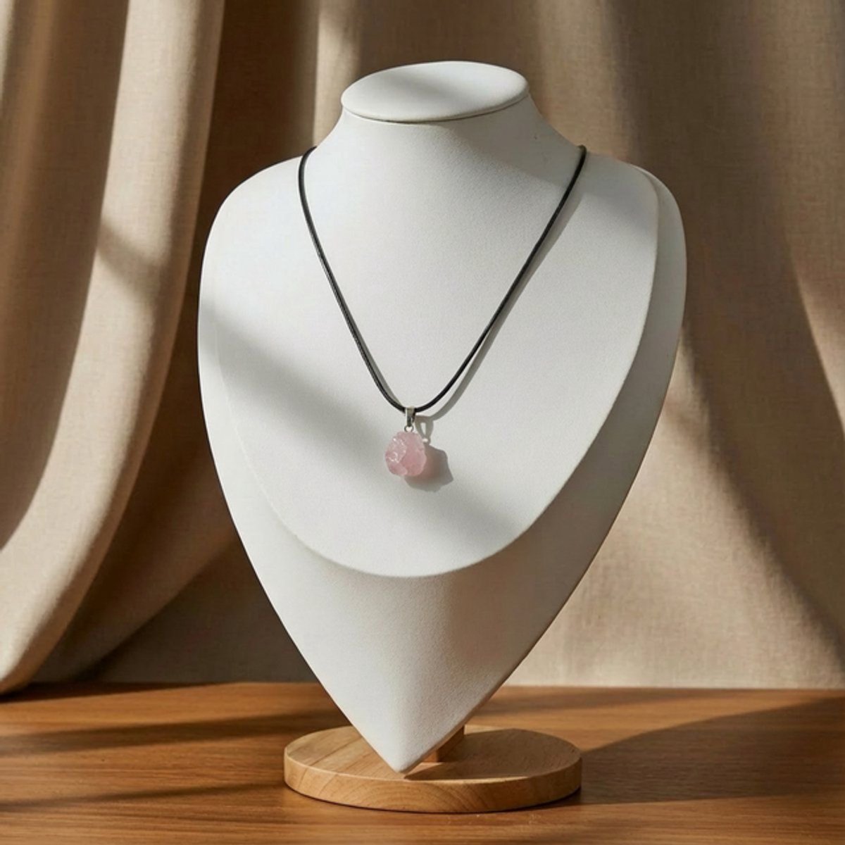 Cristaé Rozenkwarts Ketting - Natuurlijke Edelsteen - Liefde & Harmonie - Roze