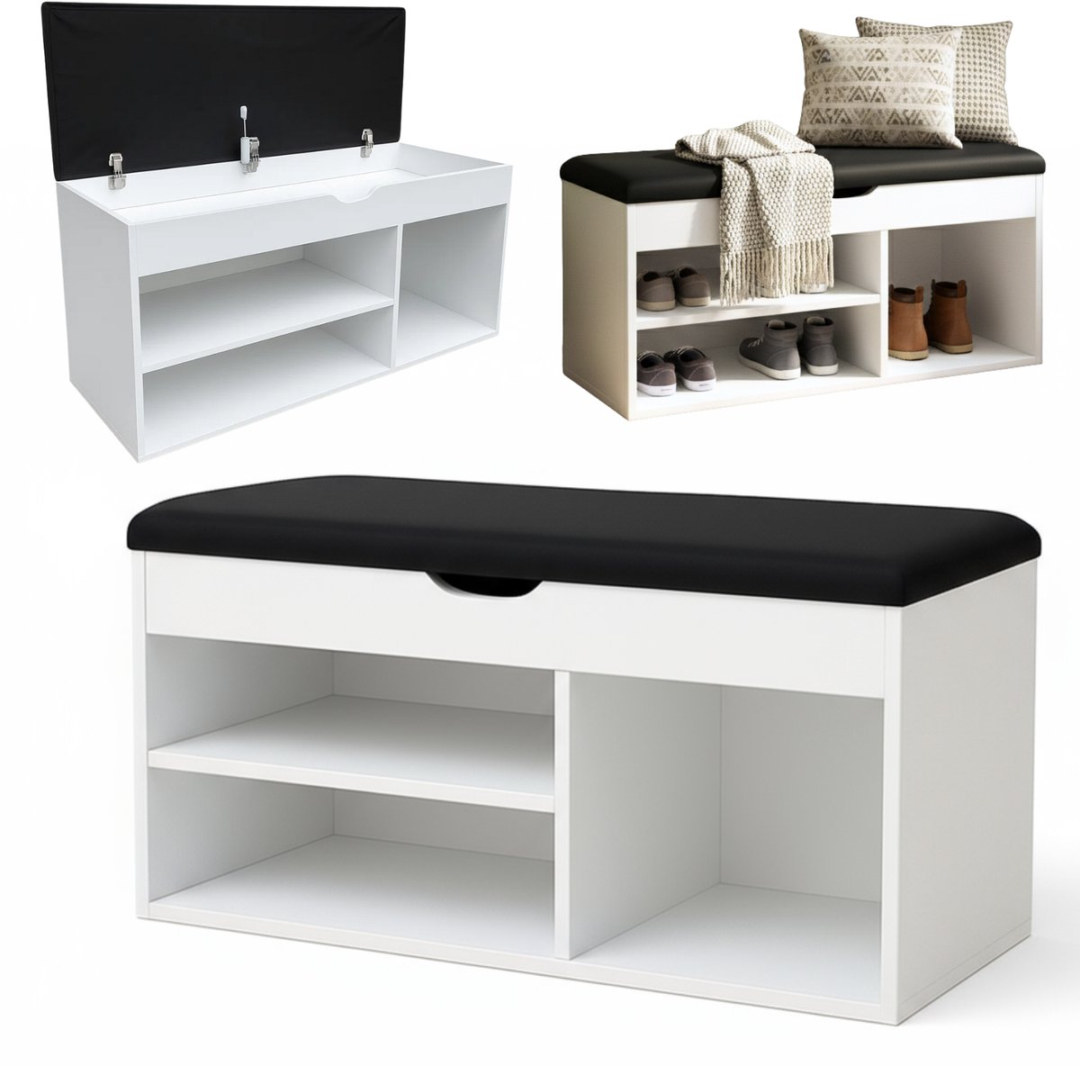 Schoenenkast met zitplaats TRIA, 80 x 43 x 30 cm