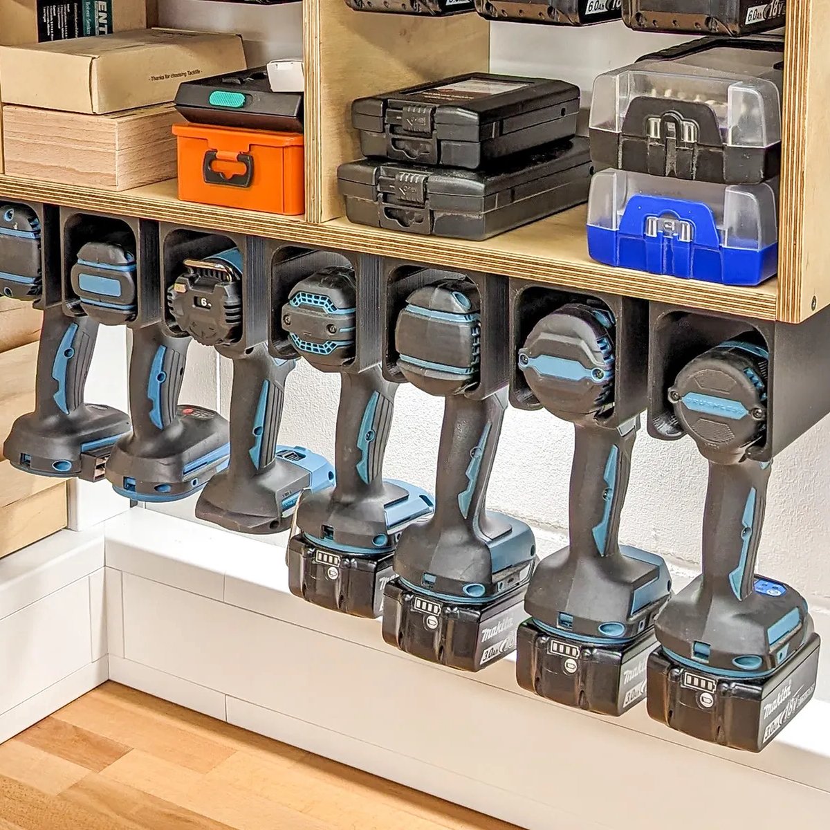 Universele Accuboormachine Houder – 2 Stuks – Wandhouder voor Makita, DeWalt, Bosch, Milwaukee, Festool – Boormachine Ophangsysteem – Garage & Werkplaats Organizer – 3D Geprint Drill Holder – foto 2