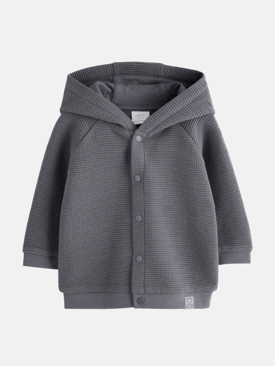 Next - Jongens - Lichtgewicht jersey babyjack met structuur - Grijs