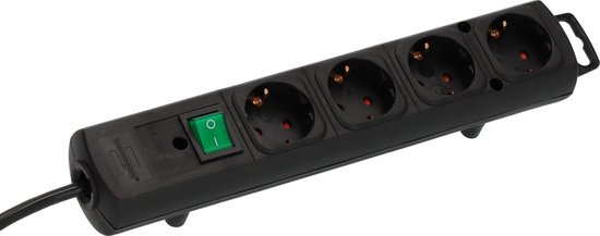 Multiprise Brennenstuhl Comfort-Line Plus avec 4 grands contacts / noir - 2 mètres