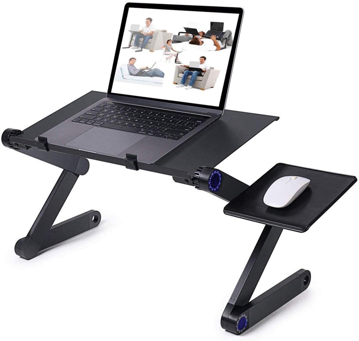 Slim verstelbare laptoptafel 17 inch Zwart