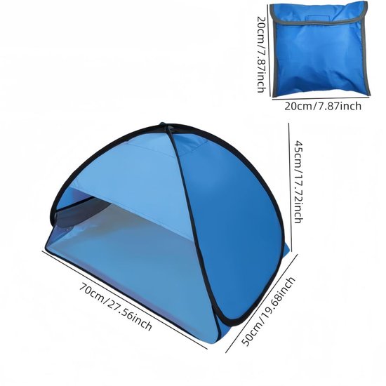 CLVP® Strandtent UV Bescherming - Strandtent Baby Pop Up - Strandtentje Extra Licht - Strandschelp - Strand Tent –Blauw van CLVP® — afbeelding 4
