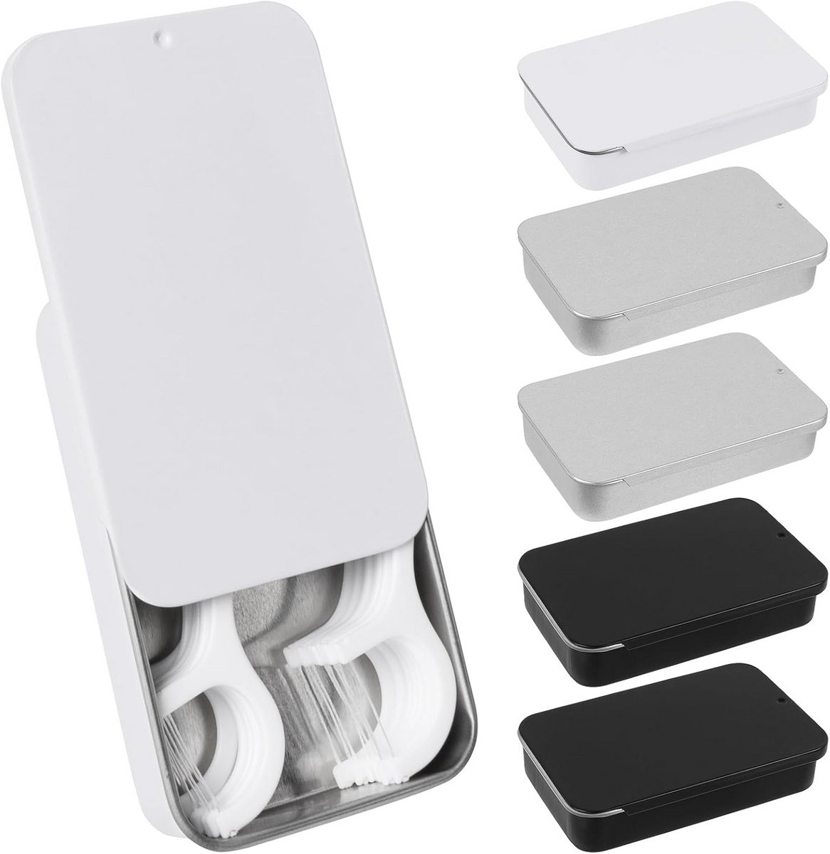 Flosshouder Set - Reisdispenser Organizer - Tanden Reinigen - 6 Stuks Herbruikbaar - 8 x 5 x 1.5 cm