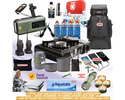 Compleet Gezin Noodpakket 72 uur – Op Advies van de Overheid, behalve eten – Noodpakket Rampenrugzak, Noodradio, Waterzuivering - Noodpakket Overheid