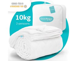 CozySense® Verzwaringsdeken 10 kg - 2-persoons - Weighted Blanket - Zwaartedeken met GLASS-Flow® Drukverdeling - Inclusief Wasbare Hoes - 200x200 cm - Wit