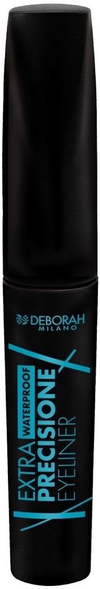 Deborah Milano Extra Precisione Waterproof Eyeliner – Waterbestendige Liquid Eyeliner Met Fijn Precisie-Brush Voor Intense Zwarte Lijnen - Snel En Makkelijk Aan Te Brengen – Ophthalmologisch Getest – 5 ml - Langhoudend & Intens Gepigmenteerd