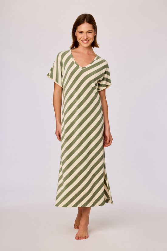 Woody strandkleed dames - groen gestreept - 261-10-TDA-T/982 - maat L