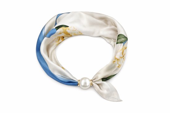 Driehoekige halsdoek met paisley-print voor dames in Blauw