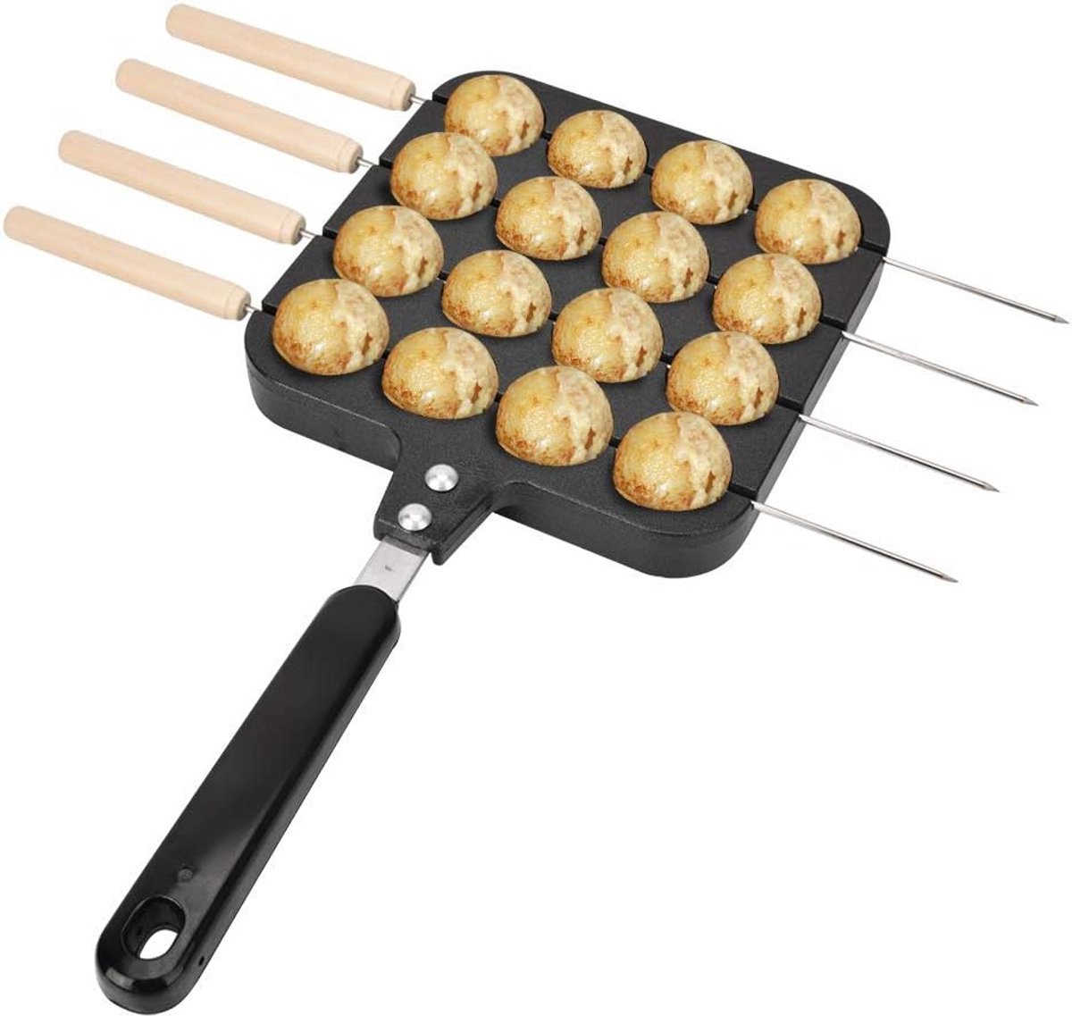 Takoyaki Pan - Octopus Bal Maker - Zelf Snacks Maken - 16 Gaten Design - 520 gram