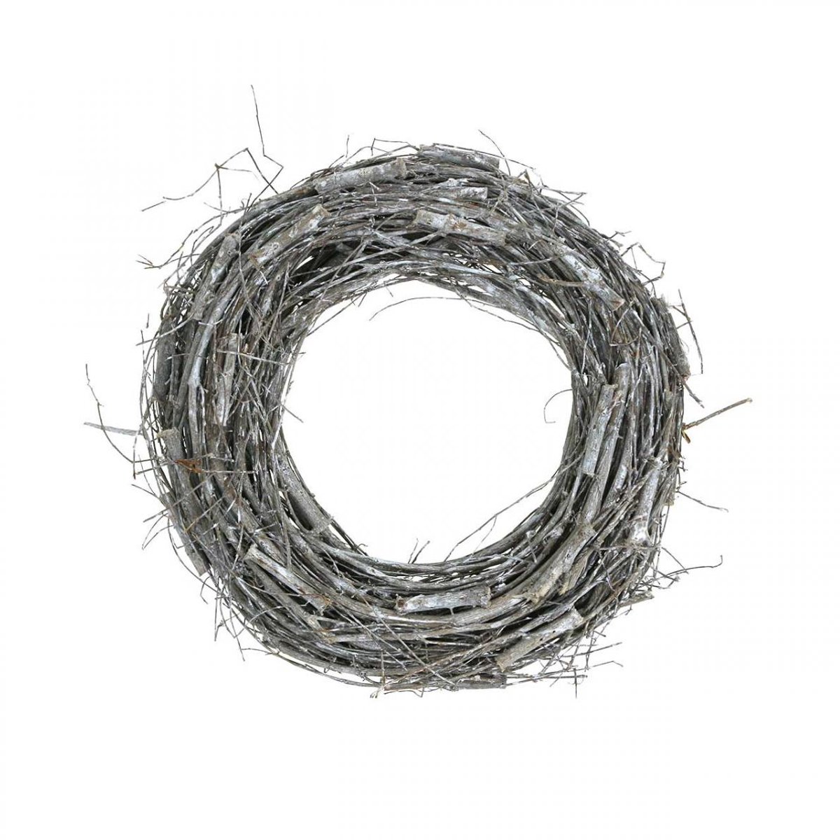 Decoratieve krans Ø30cm witgekalkte lentekrans iepenranken paasdeurkra