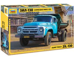 Zvezda Modelbouwpakket Militaire voertuigen - 43004 ZIL-130 Dump Truck with MMZ-555 Body Plastic - 1:43 - Modelbouw