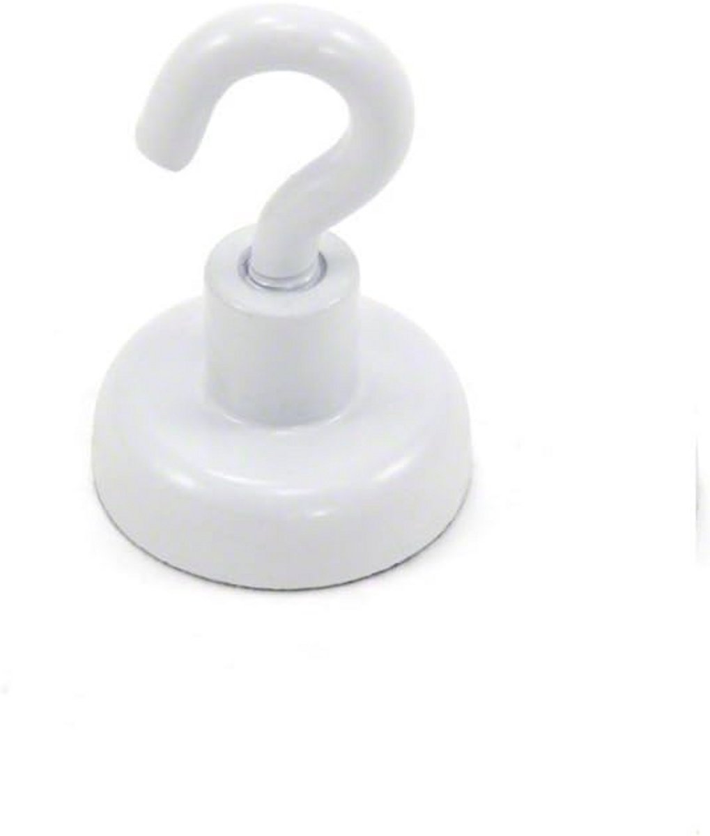 Haak Magneet - Sterke Neodymium - Huis en Kantoor - Met M4 Schroefdraad - 20mm Diameter - Wit