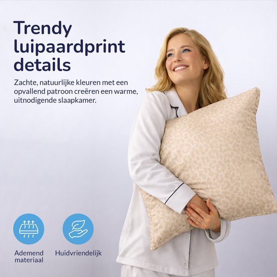 Decoware Dekbedovertrek Panter 140x200 cm - Beige - Microvezel - Met Kussensloop - Eenpersoons van Decoware — afbeelding 3