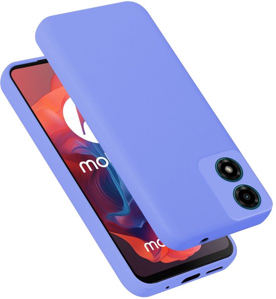 Coque de téléphone Cadorabo violet clair, placée sur un téléphone avec logo Motorola.
